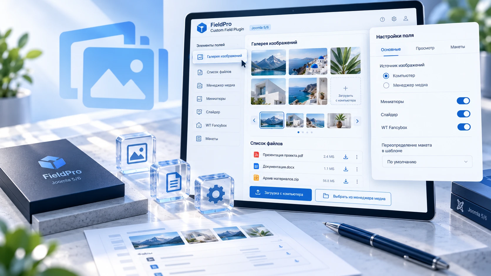 Multimedia Field: галерея изображений и список файлов для Joomla 5 и 6